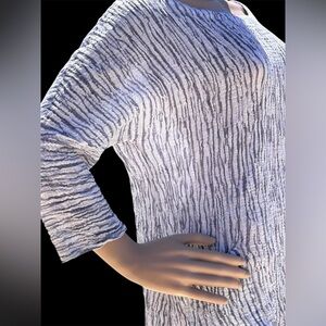 Great Cavalier by St.Paul 100% Ramie Gauzy Seer Sucker Coastal Top Women Size XL